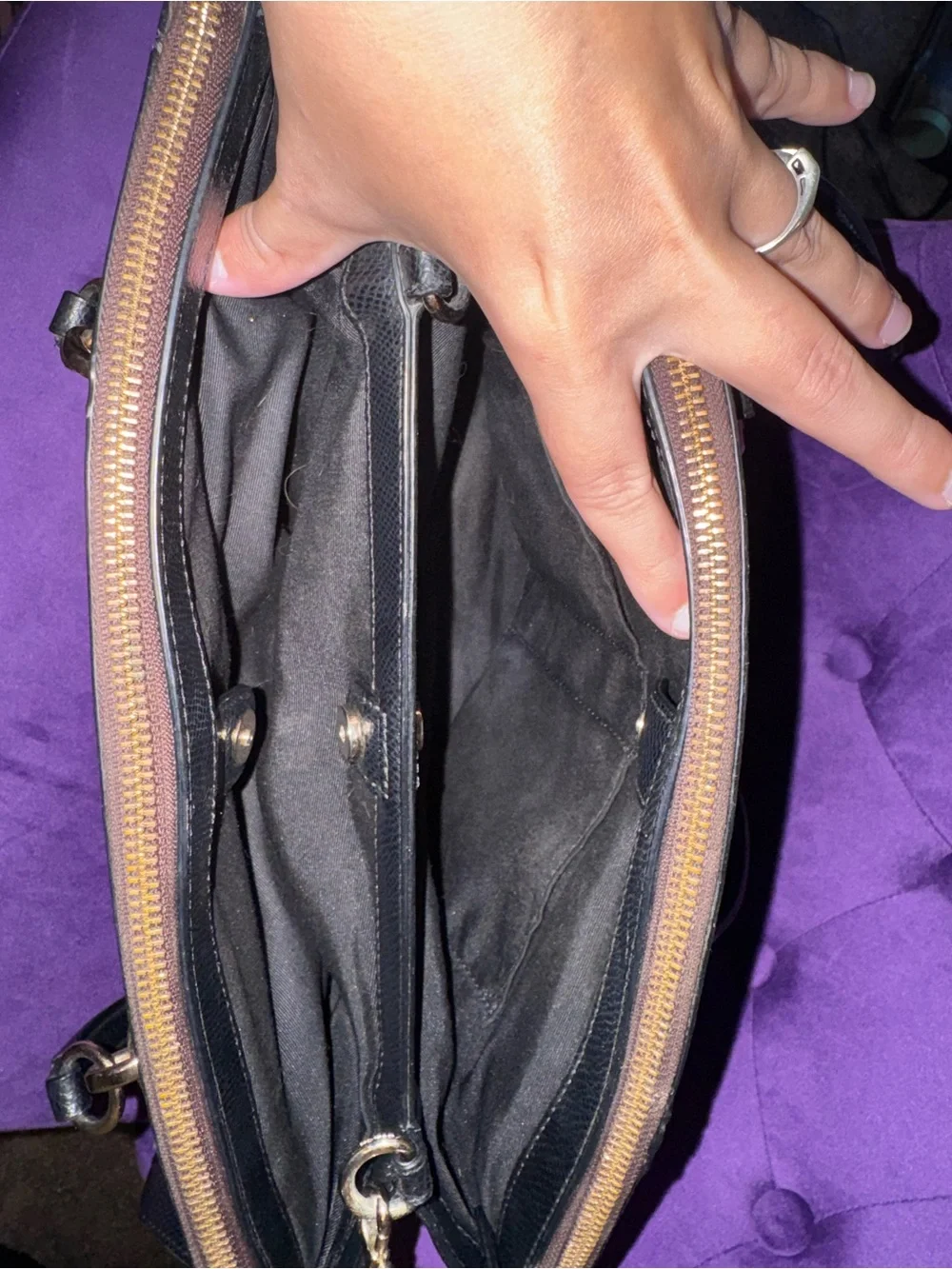 Coach Brown Signature Canvas Shoulder Bag with Gold Hardware